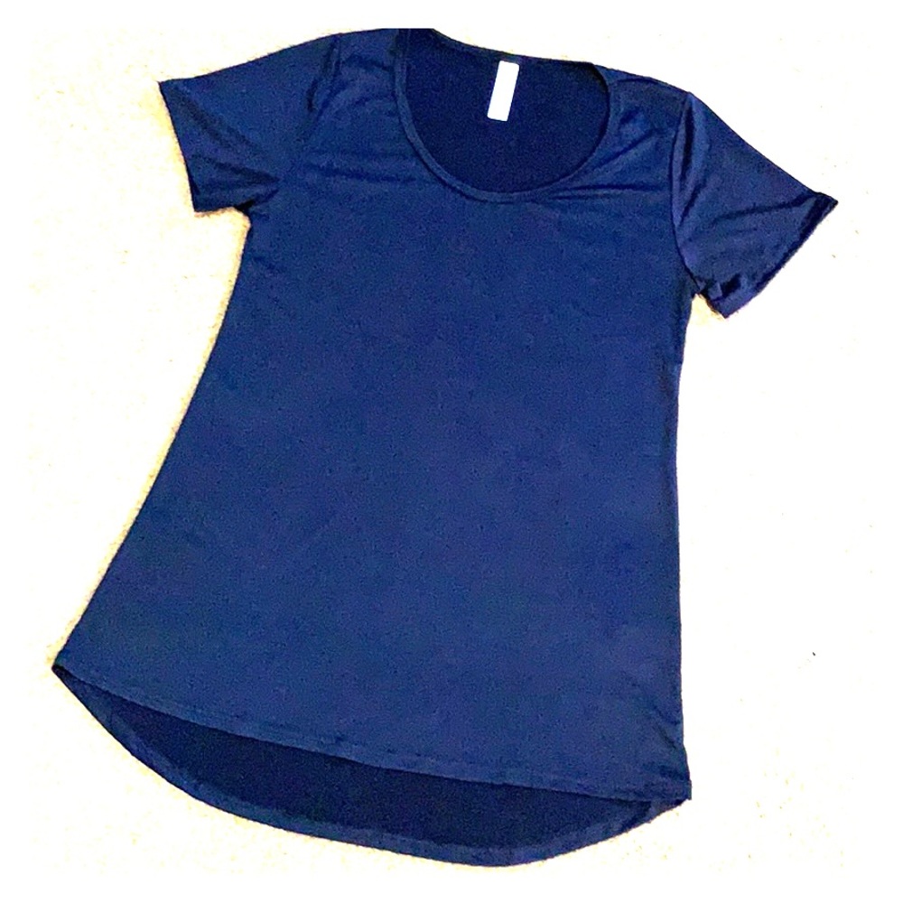 LuLaroe Navy Jersey Knit High/Low Shirt